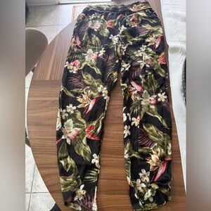 Billabong Black Floral Print Summer Pants